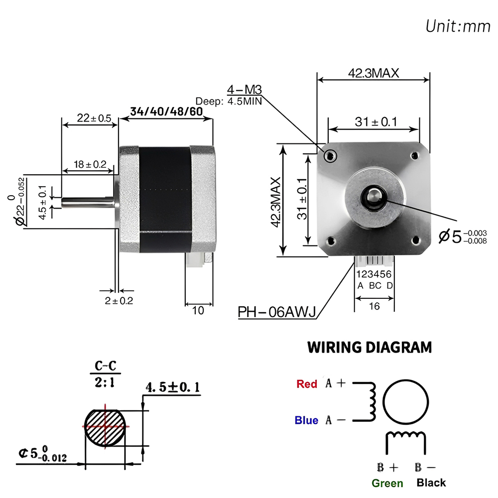 Nema 17 42mm Stepper Motor Ope - Stepper Motor Nema17 review and price